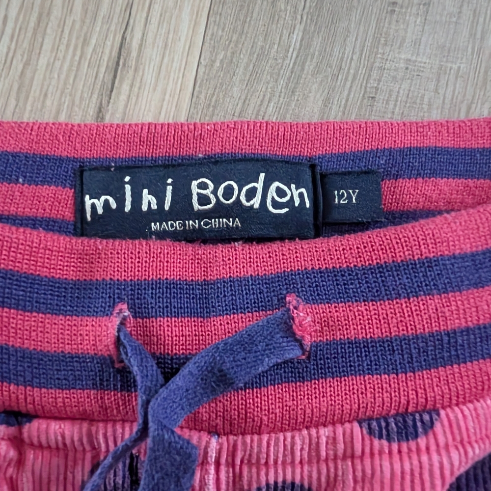 Mini Boden Pink and Blue Polka Dot Corduroy Heart Knee Pants, 12Y (Y1) - Picture 3 of 4
